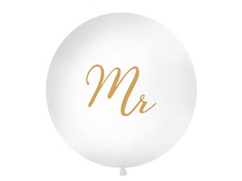 Balón biely s potlačou Mr 1m