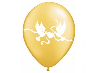 Balón zlatý s potlačou holubíc 40cm