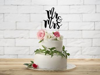 Dekoračný svadobný zápich na tortu MR&MRS