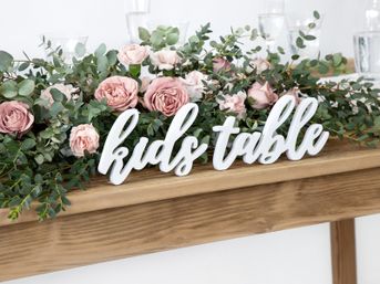 Drevený nápis Kids table