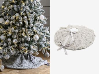 Kožušinkový koberček pod vianočný stromček sivý 100cm