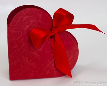 Krabička Heart červená s mašličkou