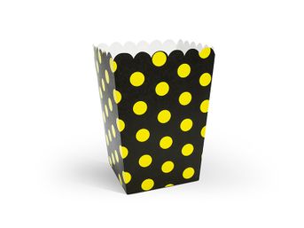 Krabička otvorená čierna bodkovaná žltá