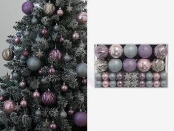 Set vianočných gúľ z netrieštivého materiálu mätový 50ks