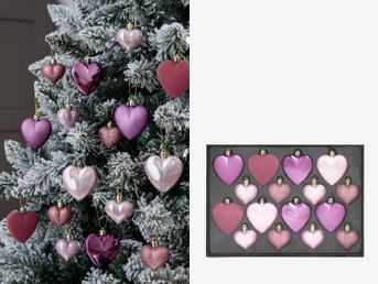 Set vianočných gúľ z netrieštivého materiálu ružový 16ks