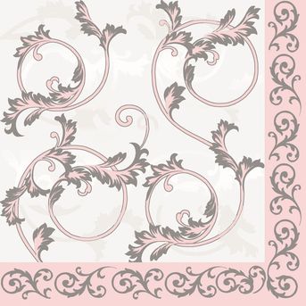 Svadobné servítky z netkanej textílie Romantic ružové - sivé
