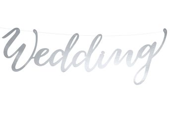 Svadobný nápis Wedding Elegant Bliss strieborný