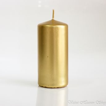 Sviečka valec zlatý 6x12cm
